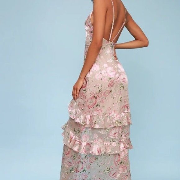 Lulus Silk Cutout Maxi Dress - Picture 3 of 4